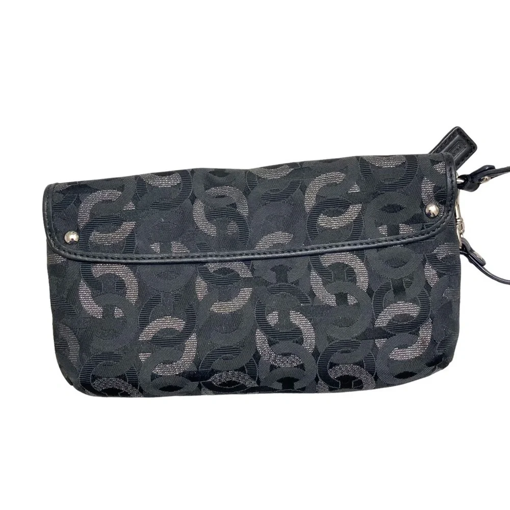Coach Kirsten chainlink optic lurix mini bag wristlet in black